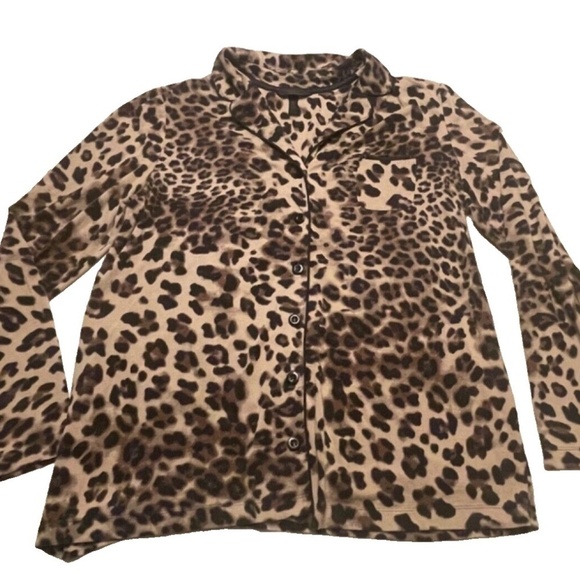 SOMA Intimates Ladies Long Sleeve Pajama Top Cheetah Print Size M good cond - Picture 1 of 5